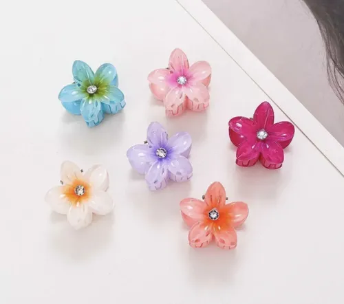 Hebillas Broche De Pelo Flor X6 Unidades Chicos Ris33