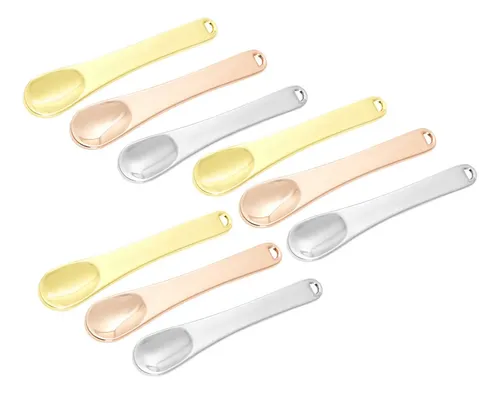 9pcs Assorted Color Metal Makeup And Skin Care Spoons Set