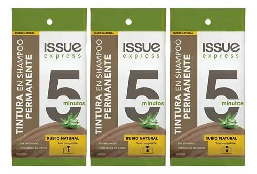 Tintura Shampoo Issue Express 5 Minutos Rubio Natural 3u