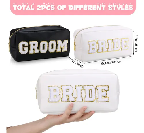Bolsa De Maquillaje Oudain Bride And Groom De Piel Sintética
