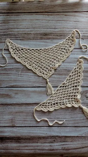 Bandana Tejida A Crochet Red Con Borla Noparodedarvueltas