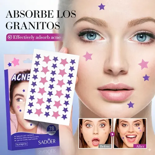 Parche Para Granos Elimina Acne Forma De Estrella 78unidades