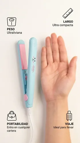 Mini Planchita Pelo Portátil Viaje Ceramica Viaje Portatil