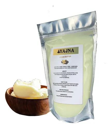 Manteca De Cacao Yajna Orgánica Cruda 450g 100% Pura Natural