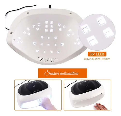 Cabina Lampara Uv Led Potencia 72 Doble Dos Manos Uñas Nails