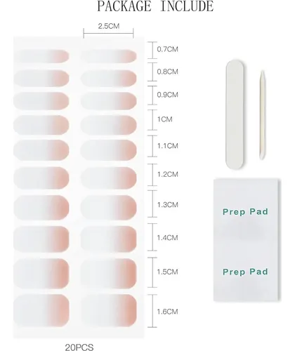 Gel De Uñas Jmeowio Apricot White Gradient (20 Tiras +