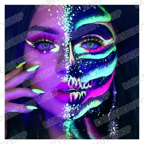Kit Maquillaje Fluorescente Neon Labial Pigmentos Esmaltes
