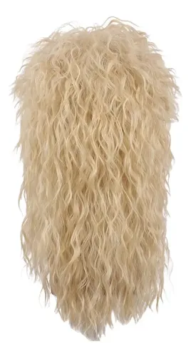 Peluca Larga Beige WildCos Fibra Resistente Calor Adultos Cosplay Rock 80s