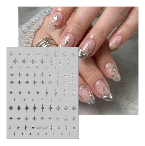 Stickers Para Uñas Estrellas Y Cruces X4