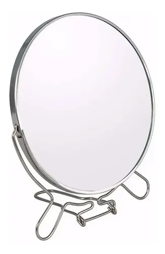 Espejo Con Aumento Doble Faz Maquillaje Metálico 7 Pulgadas