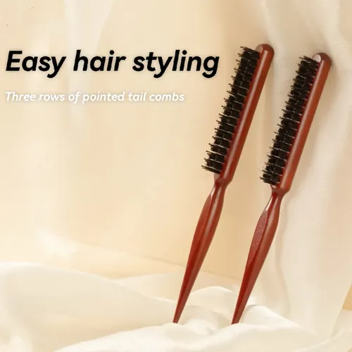 Peine Cola De Rata Con Cerdas Doble Fila Three-row Pointed Tail Comb (high Quality)
