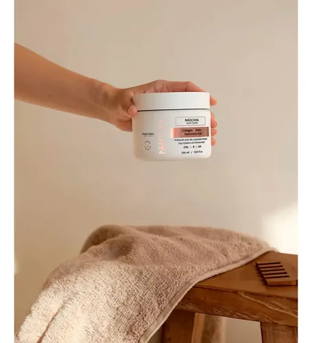 Mascara Capilar Nissi Hair NH Plex Colágeno Biotina Acido Hialuronico Formula profesional Nutre Hidrata y Repara Sin Sal, sin silicona y sin parabenos Cruelty Free y apto para rulos