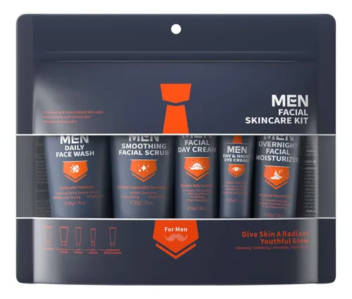 /set De 5 Piezas Para Hombre, Exfoliante, Limpiador Y Crema