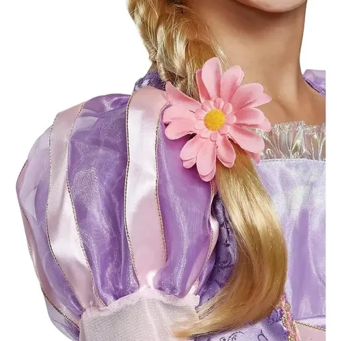 Peluca Deluxe Rapunzel Enredados Niñas 35.5 Cm Flores