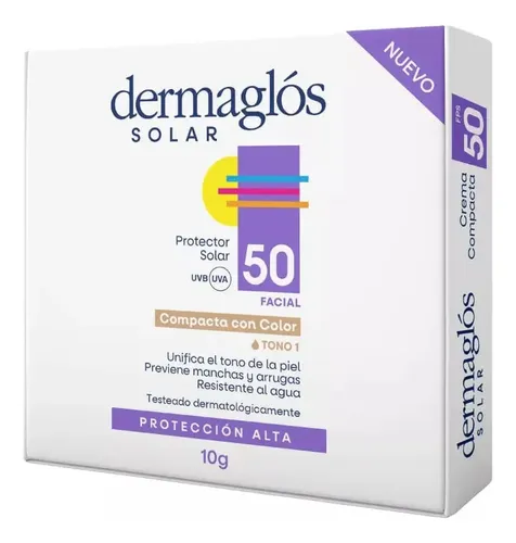 Dermaglós Protector Solar Facial Crema Compacta Fps50 Tono 1