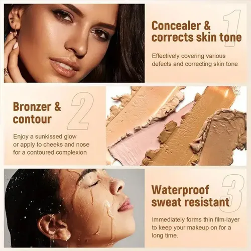 Kit 2 Base De Maquillaje Líquido Y Paleta De Correctores