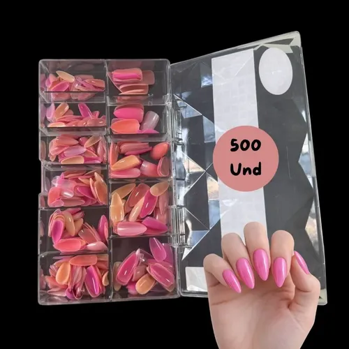 Tips Almendra Uñas Postizas Soft Gel Color Surtido X500