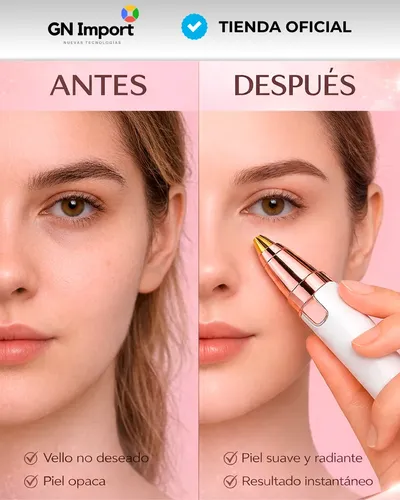 Depilador Facial Vello Corporal Luz Recargable 2 En 1 Mujer