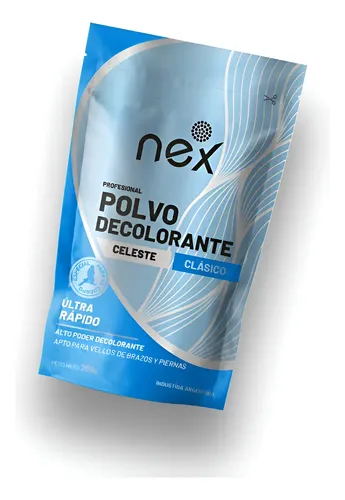 Polvo Decolorante Clásico Celeste Nex X700g Aclara 7 Tonos
