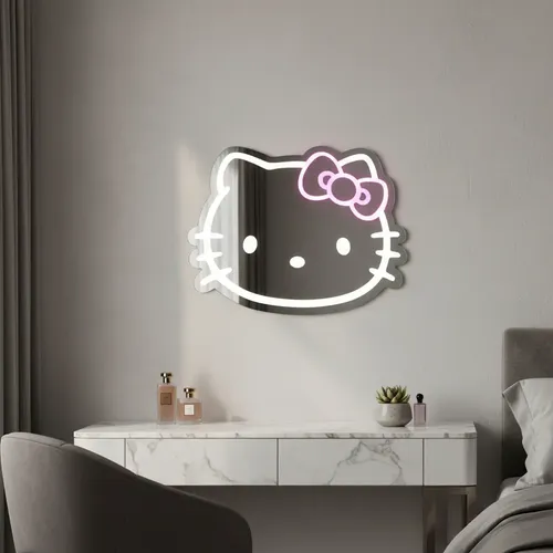 Espejo Acrílico Hello Kitty Con Iluminación Led 30x20cm
