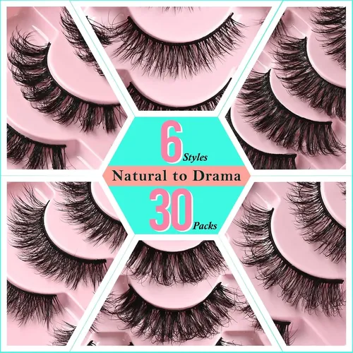 Pestañas Postizas Farred 6 Estilos 30 Pares Eye-lashes