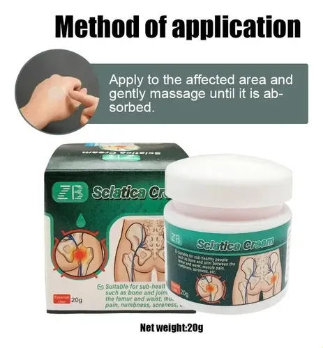 Crema Para Ciática Alivio De Dolor Lumbar Y Piernas 20g