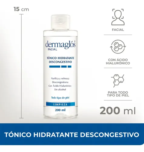 Dermaglos Tónico Hidratante Descongestivo Hialurónico 200ml