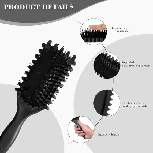 Pincel Bounce Curl Cepillo,define Style Rizado Peine Negro