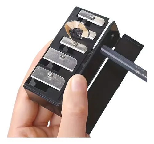 Sacapuntas Maquillaje 2en1 Portátil Con Depósito Para Viaje Postal Negra Y Aleatoria*2