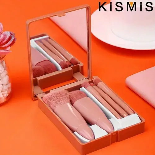Set Compacto De Brochas De Maquillaje De Viaje Para Una Fáci