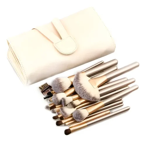 Elegante Set 24 Brochas Profesionales Naturales Y Sintéticos
