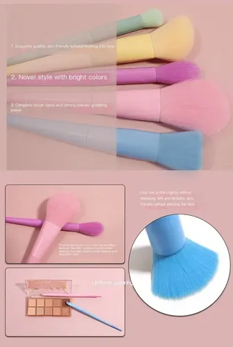 Set De Brochas De Maquillaje Fibra Artificial 17 Piezas