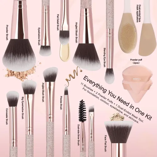 14 Pcs Makeup Brushes Set Professional Synthetic Foundation