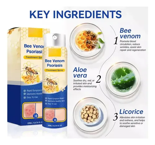2* Spray Calmante Para La Psoriasis Con Veneno De Abeja