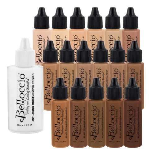 Belloccio Set 17 Bases Maquillaje Aerografo Profesional