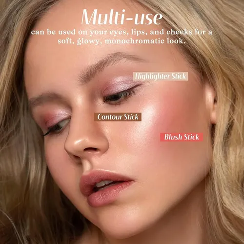 Kimuse Barra Facial Trio Contorno Iluminador Rubor