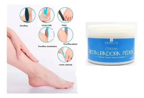Kit Pedicuria+crema Restauradora Callos Grieta Talón Pie Uña