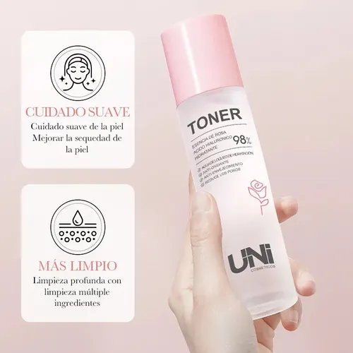 Toner Agua Tonica Hidratante De Rosas C/ Acido Hialuronico Todo Tipo De Piel Día/noche