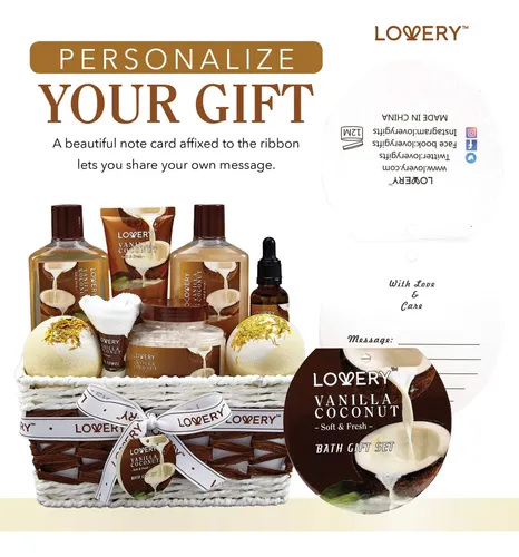 Canasta De Regalo Para Baño Y Cuidado Corporal Lovery Vainil