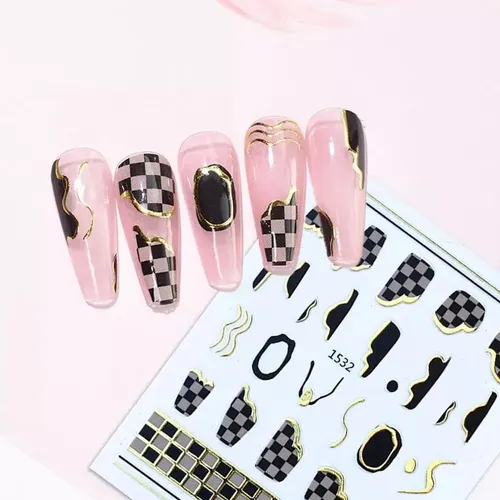 Stickers Adhesivos Colección Liner Y Cuadros X6u Deco Nails