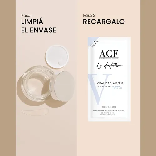 Set Skincare Vitalidad Crema + Recarga + Neceser Acf By Dada