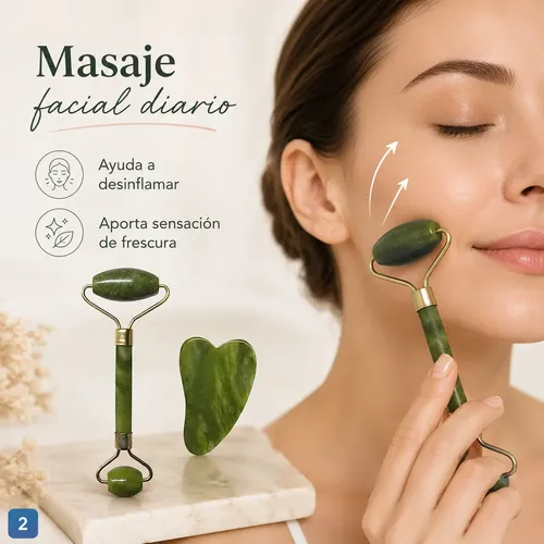 Masajeadores Gua Sha Y Roller Facial Piedra Natural