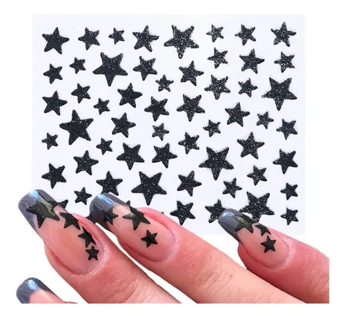 Pegatinas 3d Con Forma De Estrella Con Purpurina Para Uñas,