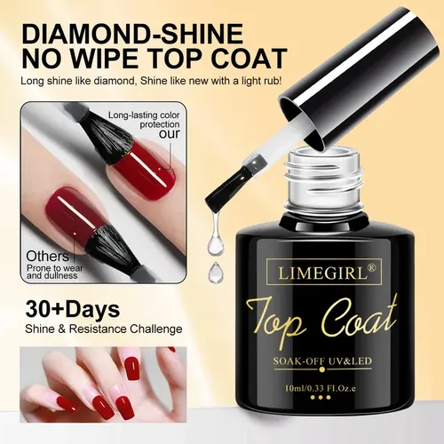 Kit De Uñas Con Capa Base Hinchable Y Topcoat 3pz 10 Mi