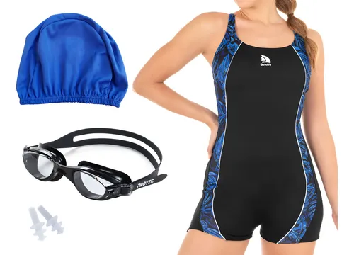 Malla Natacion C Pierna  Antiparras Gorro Tapon Quickly 1196
