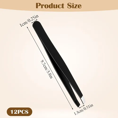 Set De 12 Pinzas Para Cejas Acero Inoxidable Styquenzer