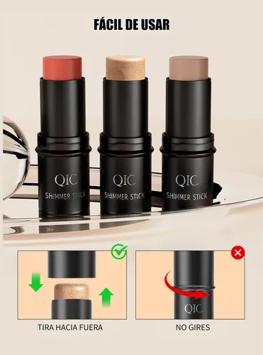 Set De Maquillaje, 3 Unidades, Iluminador, Rubor, Contorno E