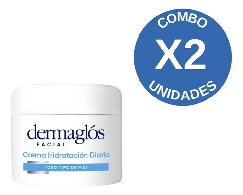 Combo X2 Crema Facial Hidratante Dermaglós 50g Todo Tipo De Piel Día/noche