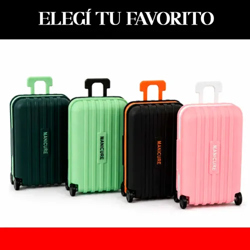 Set Manicura Y Pedicura 12 Piezas Valija Con Ruedas Estuche