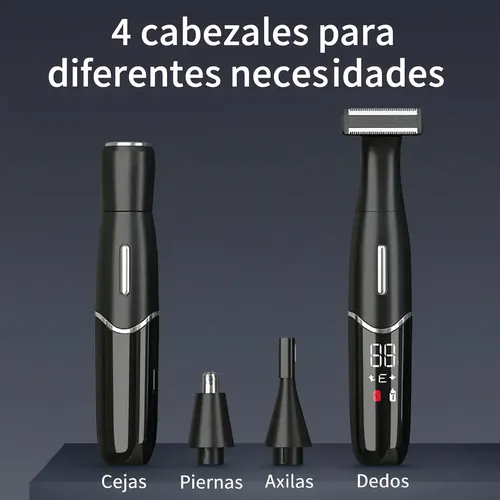 Depiladora Eléctrica 2 En 1 Recortadora Bikini Batería Negro